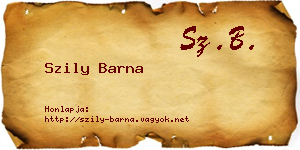 Szily Barna névjegykártya