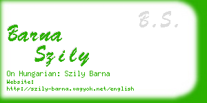 barna szily business card